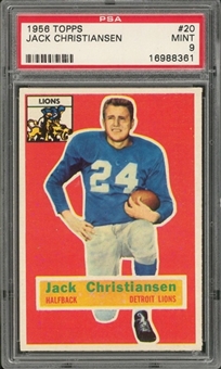 1956 Topps Football #20 Jack Christiansen – PSA MINT 9